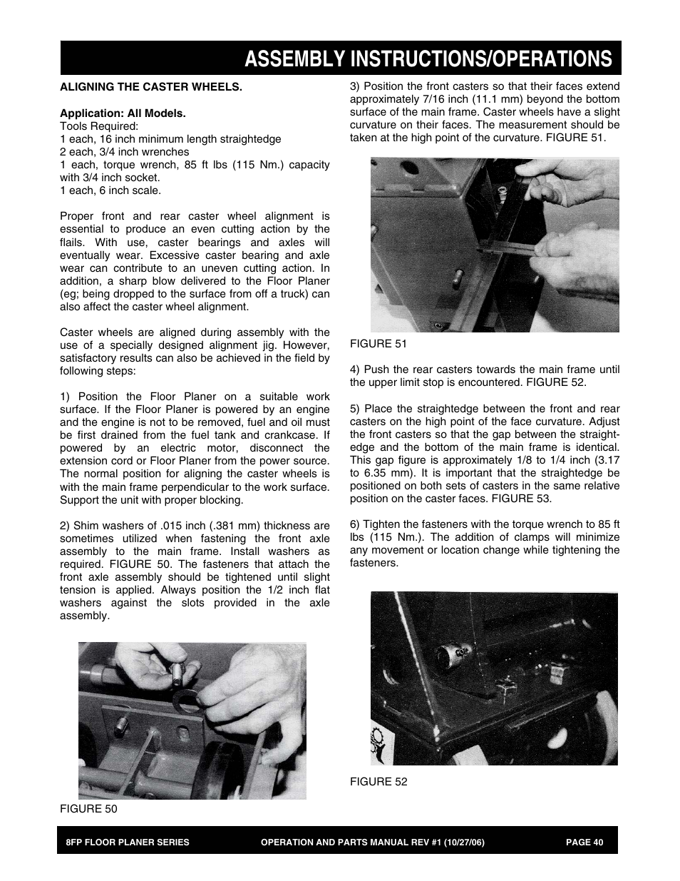 Assembly instructions/operations | Multiquip 8FP Series User Manual | Page 40 / 74