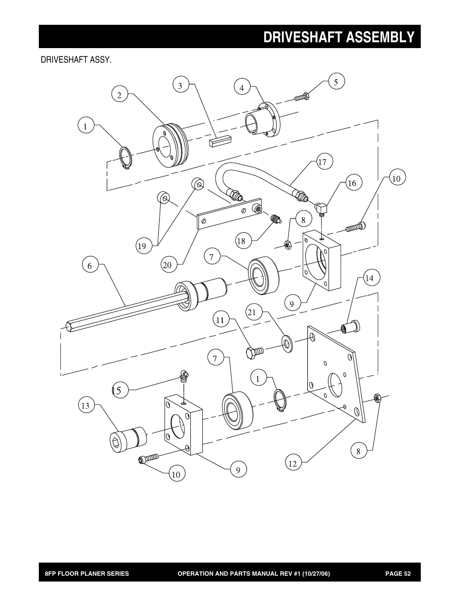 Driveshaft assembly | Multiquip 8FP Series User Manual | Page 52 / 74