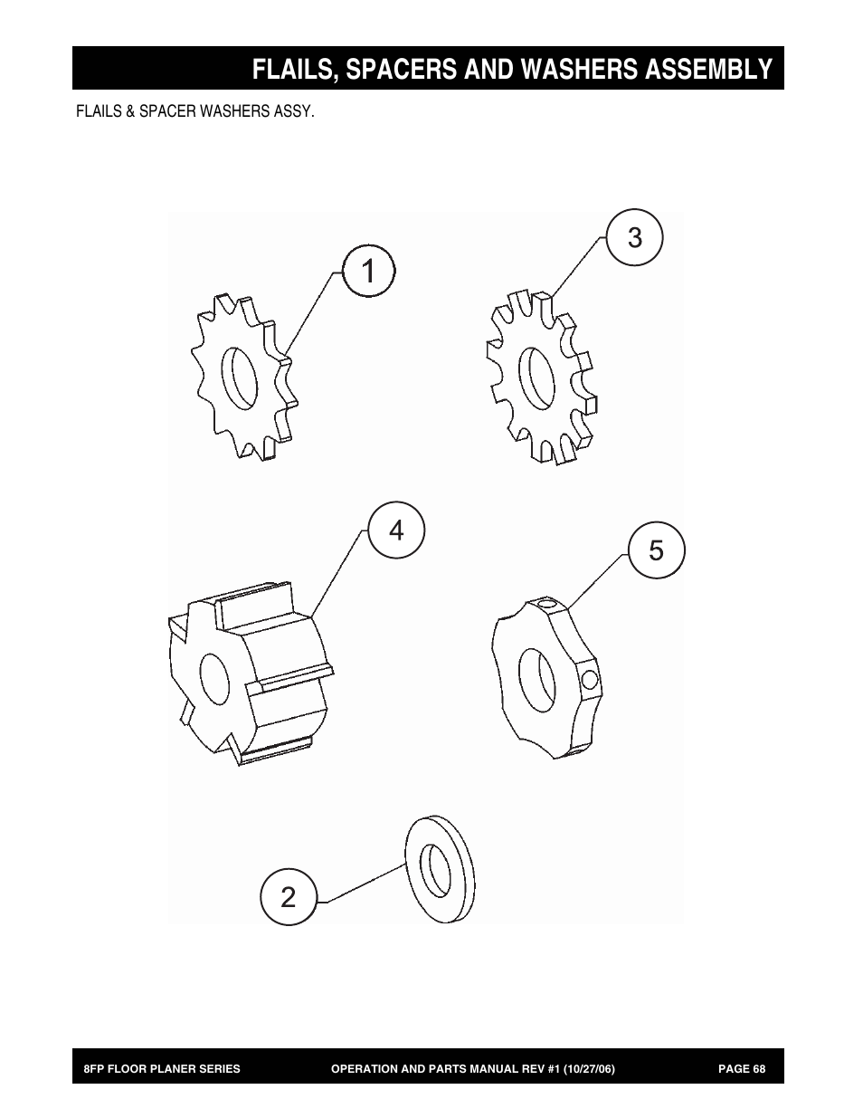 Flails, spacers and washers assembly | Multiquip 8FP Series User Manual | Page 68 / 74