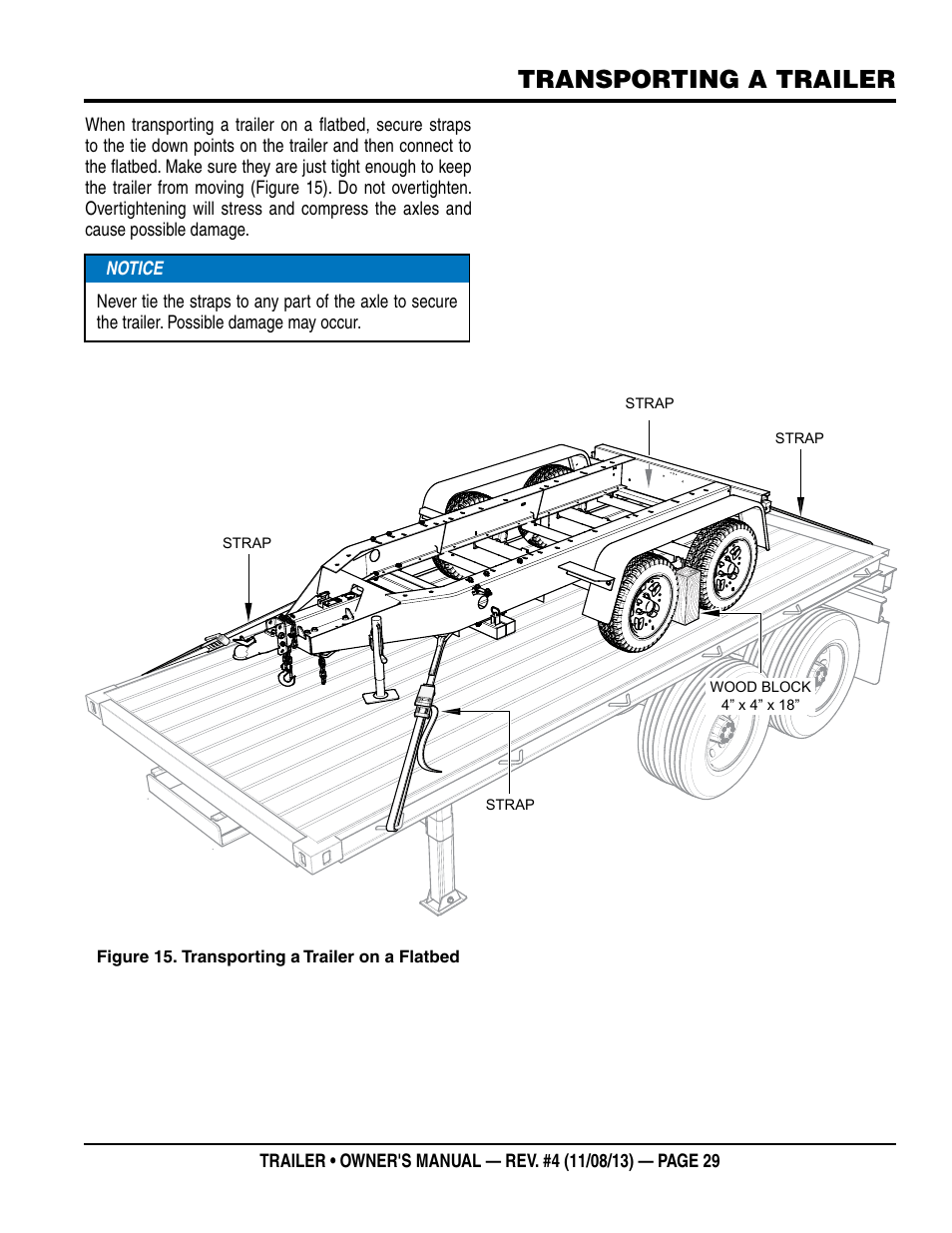 Transporting a trailer | Multiquip Trailers User Manual | Page 29 / 52