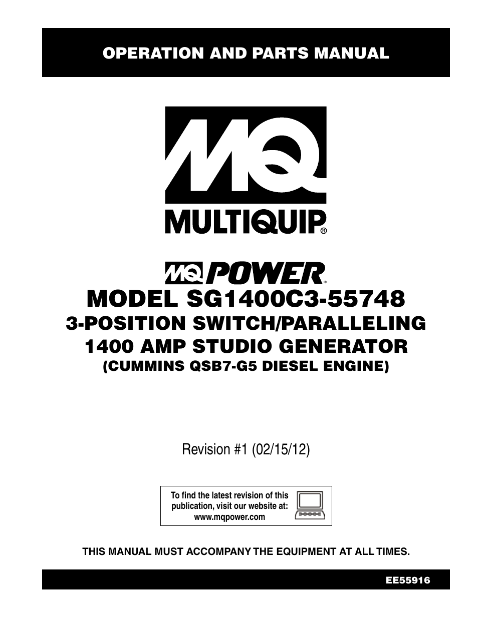 Multiquip SG1400C3-55748 User Manual | 116 pages