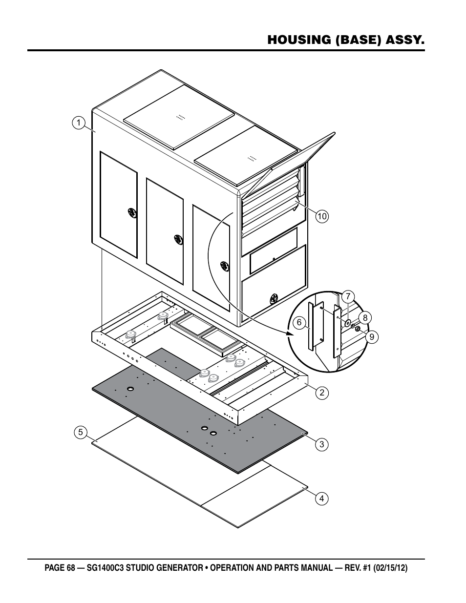Housing (base) assy | Multiquip SG1400C3-55748 User Manual | Page 68 / 116
