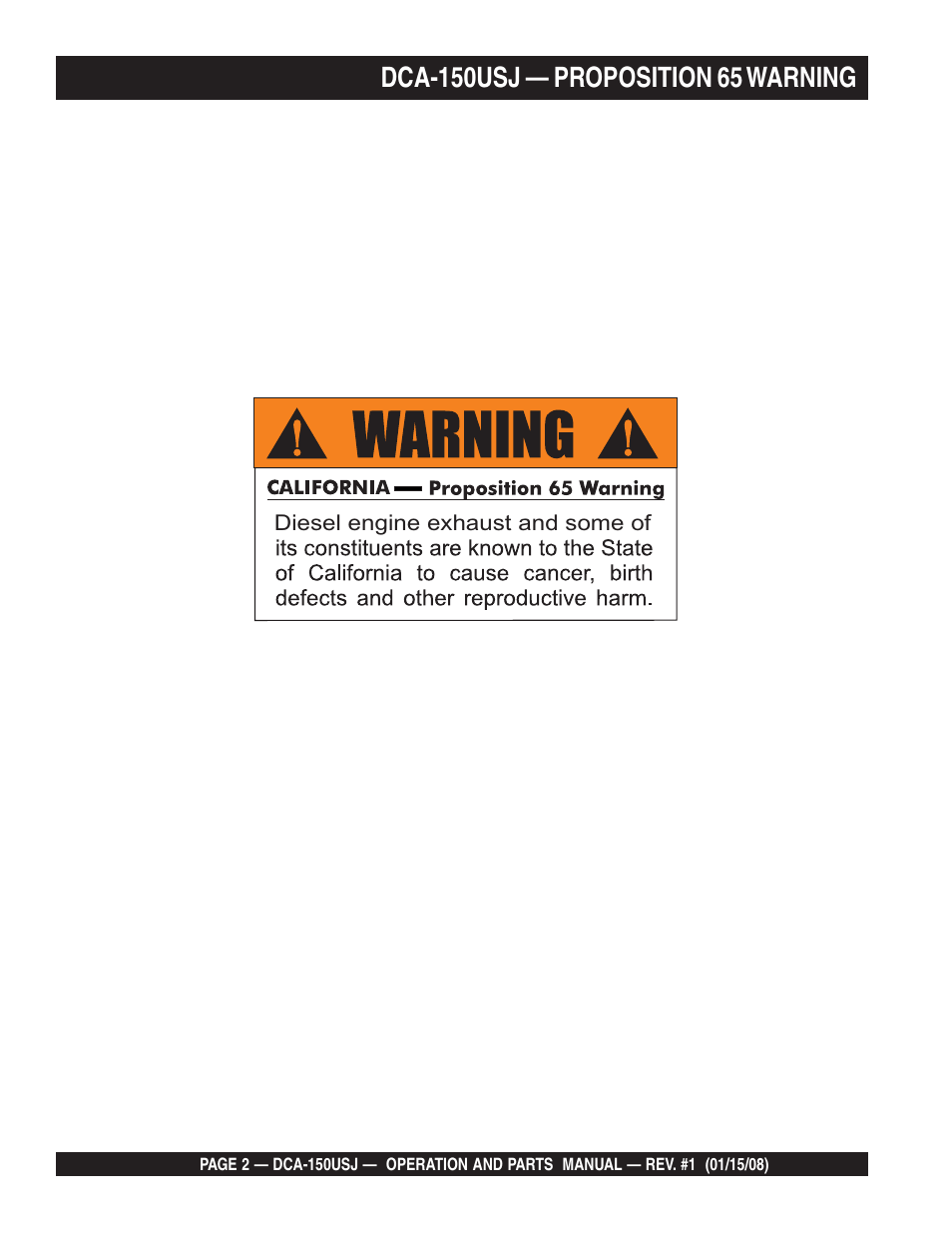 Multiquip DCA150USJ User Manual | Page 2 / 86