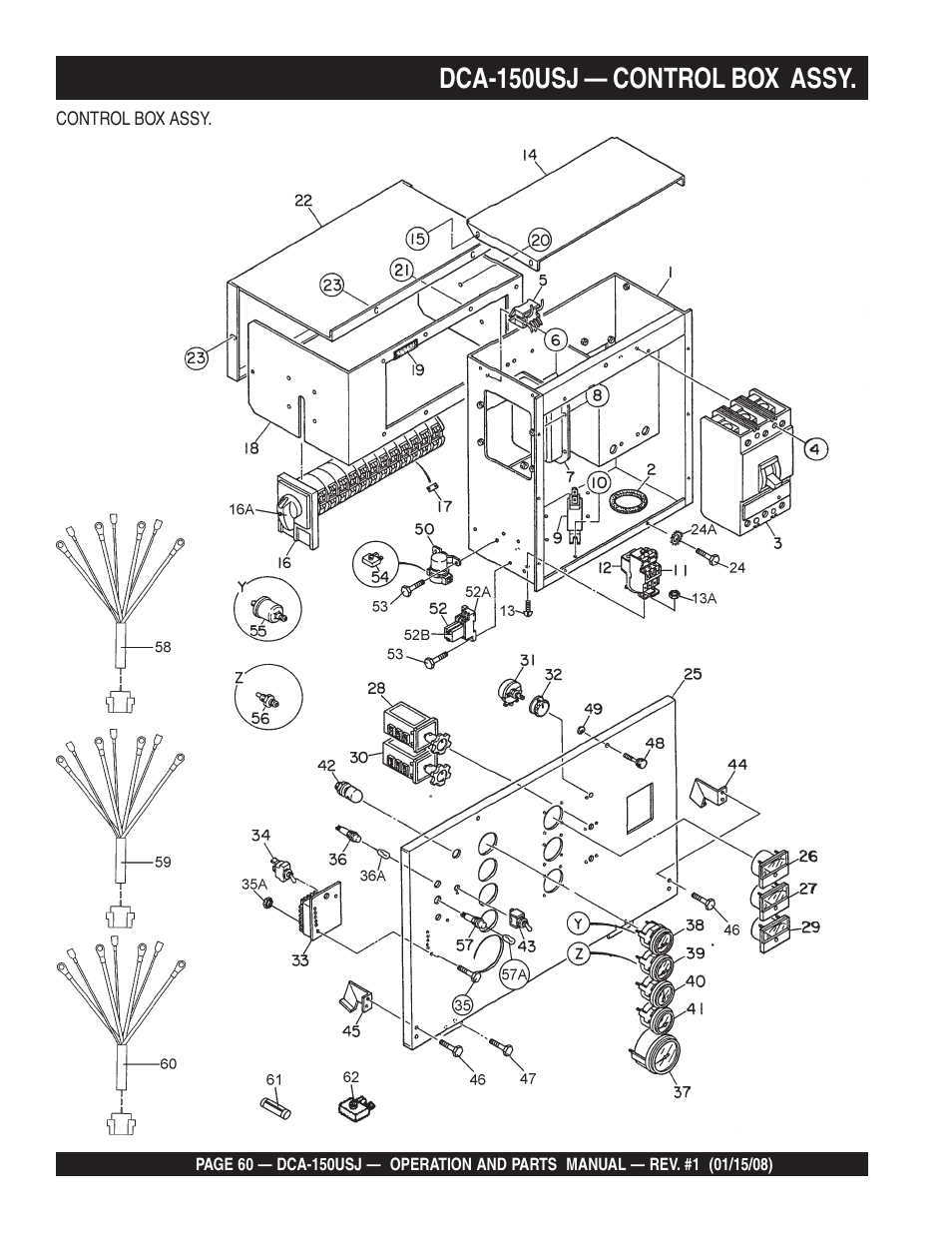 Dca-150usj — control box assy | Multiquip DCA150USJ User Manual | Page 60 / 86