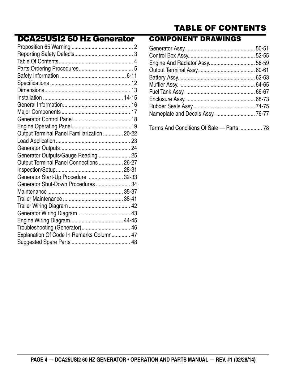Multiquip DCA25USI2 User Manual | Page 4 / 80