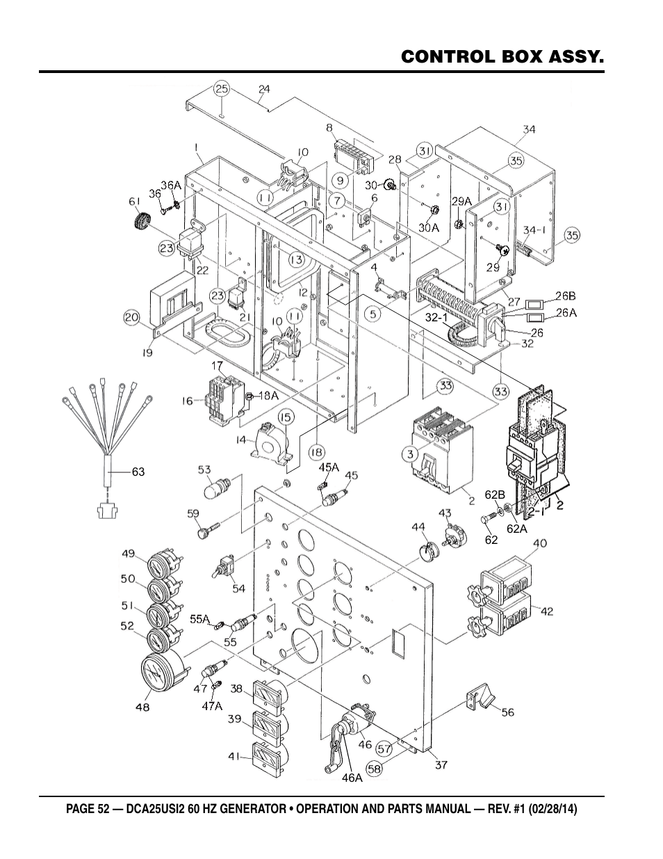 Control box assy | Multiquip DCA25USI2 User Manual | Page 52 / 80