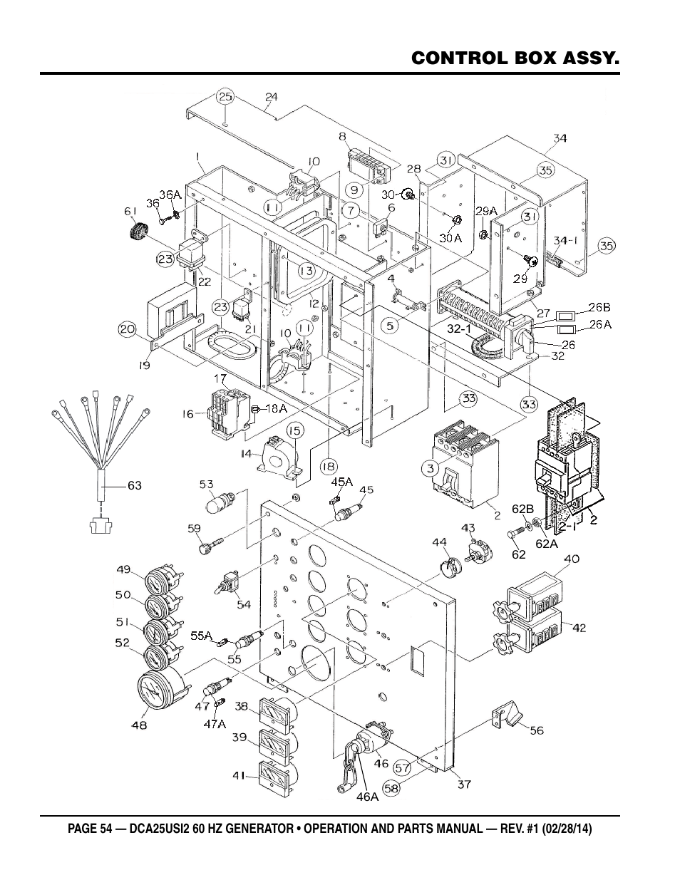 Control box assy | Multiquip DCA25USI2 User Manual | Page 54 / 80