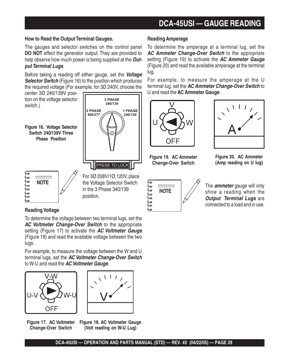 Dca-45usi — gauge reading | Multiquip DCA45USI User Manual | Page 29 / 82