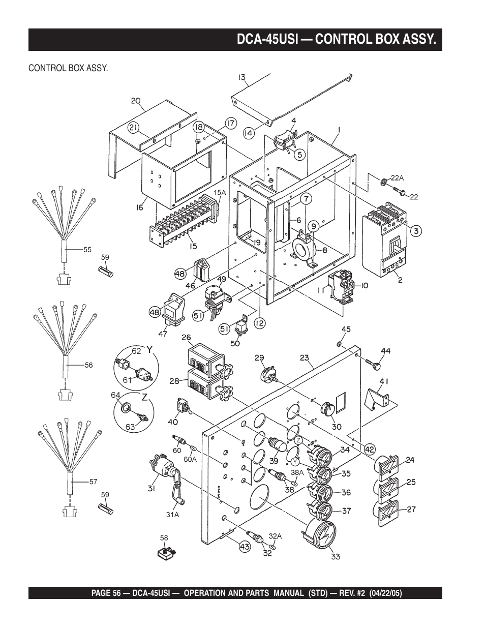 Dca-45usi — control box assy | Multiquip DCA45USI User Manual | Page 56 / 82