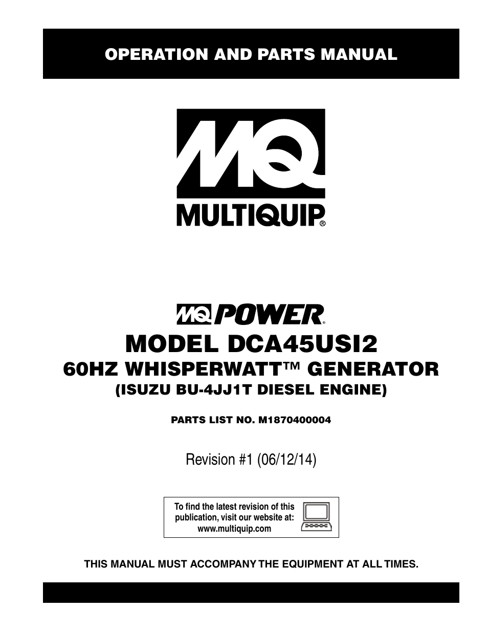 Multiquip DCA45USI2 User Manual | 82 pages