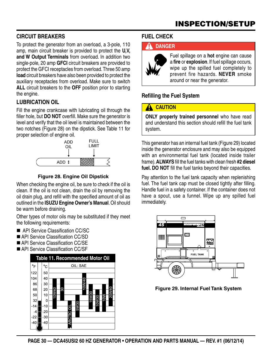 Inspection/setup | Multiquip DCA45USI2 User Manual | Page 30 / 82