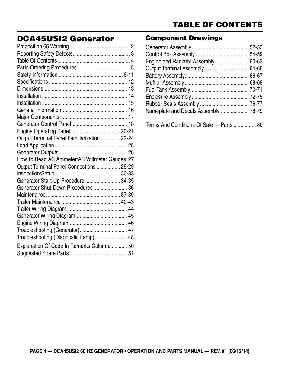 Multiquip DCA45USI2 User Manual | Page 4 / 82