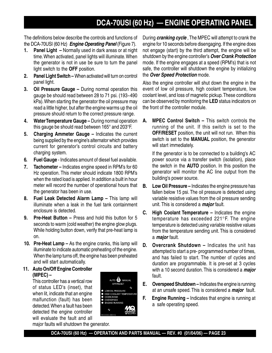 Multiquip DCA70USI User Manual | Page 23 / 84