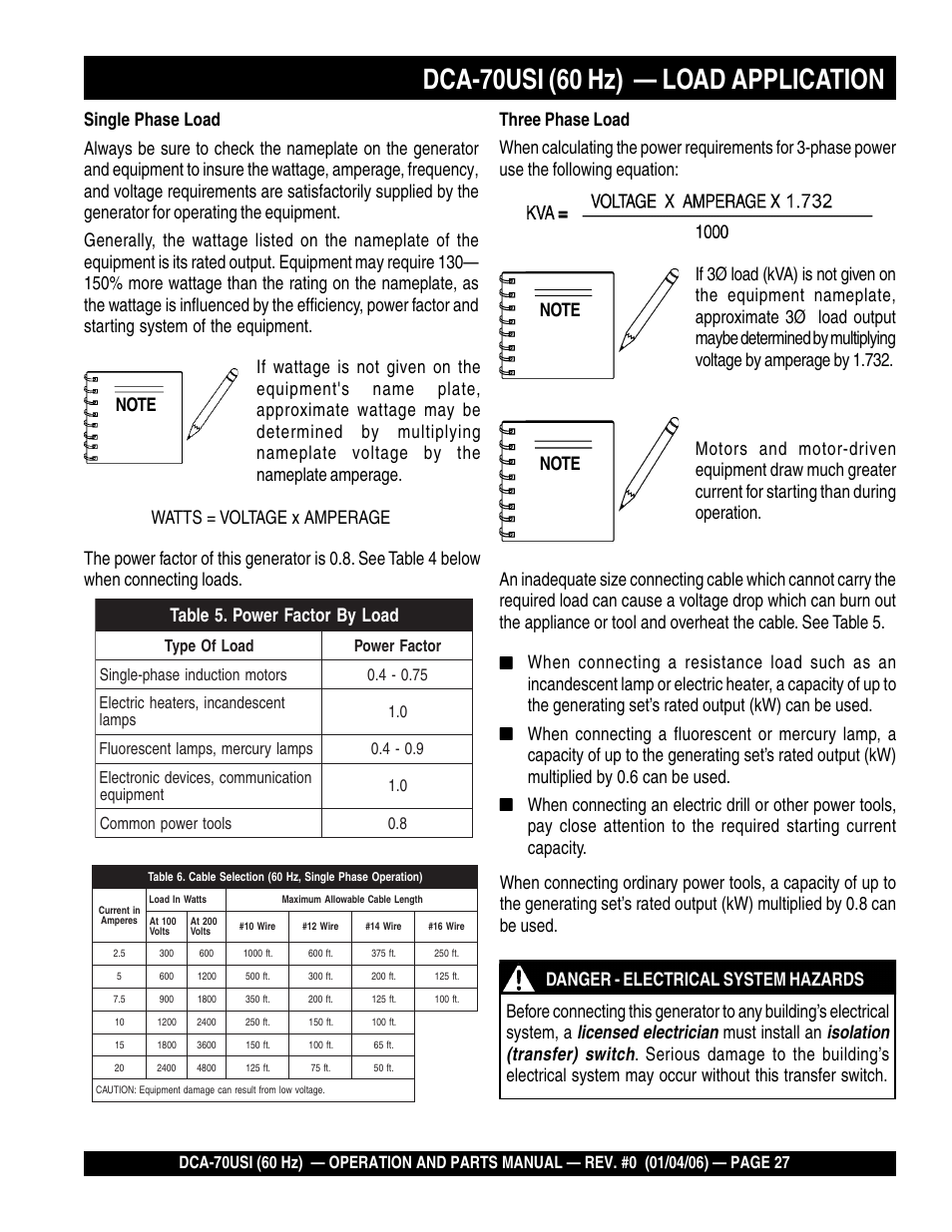 Multiquip DCA70USI User Manual | Page 27 / 84