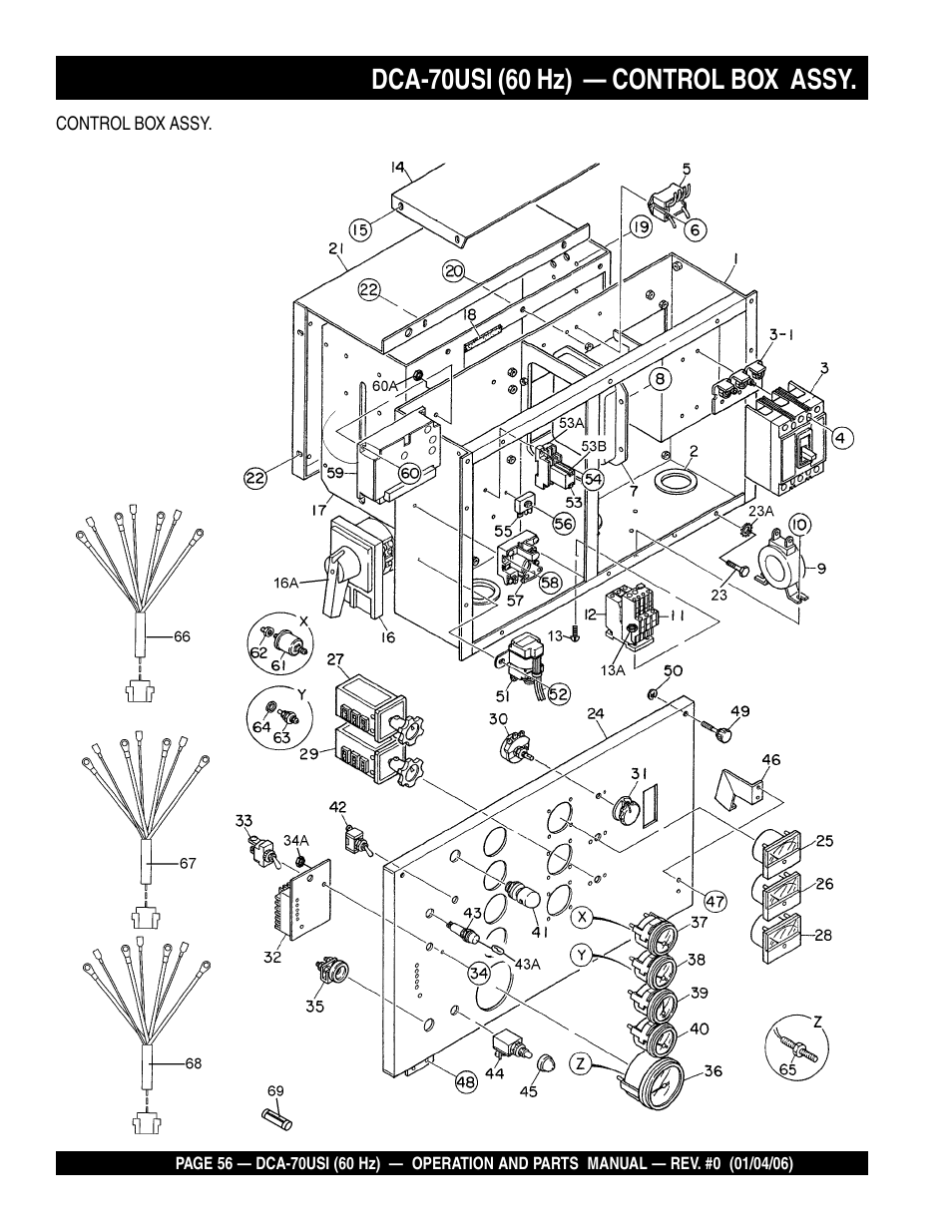 Dca-70usi (60 hz) — control box assy | Multiquip DCA70USI User Manual | Page 56 / 84