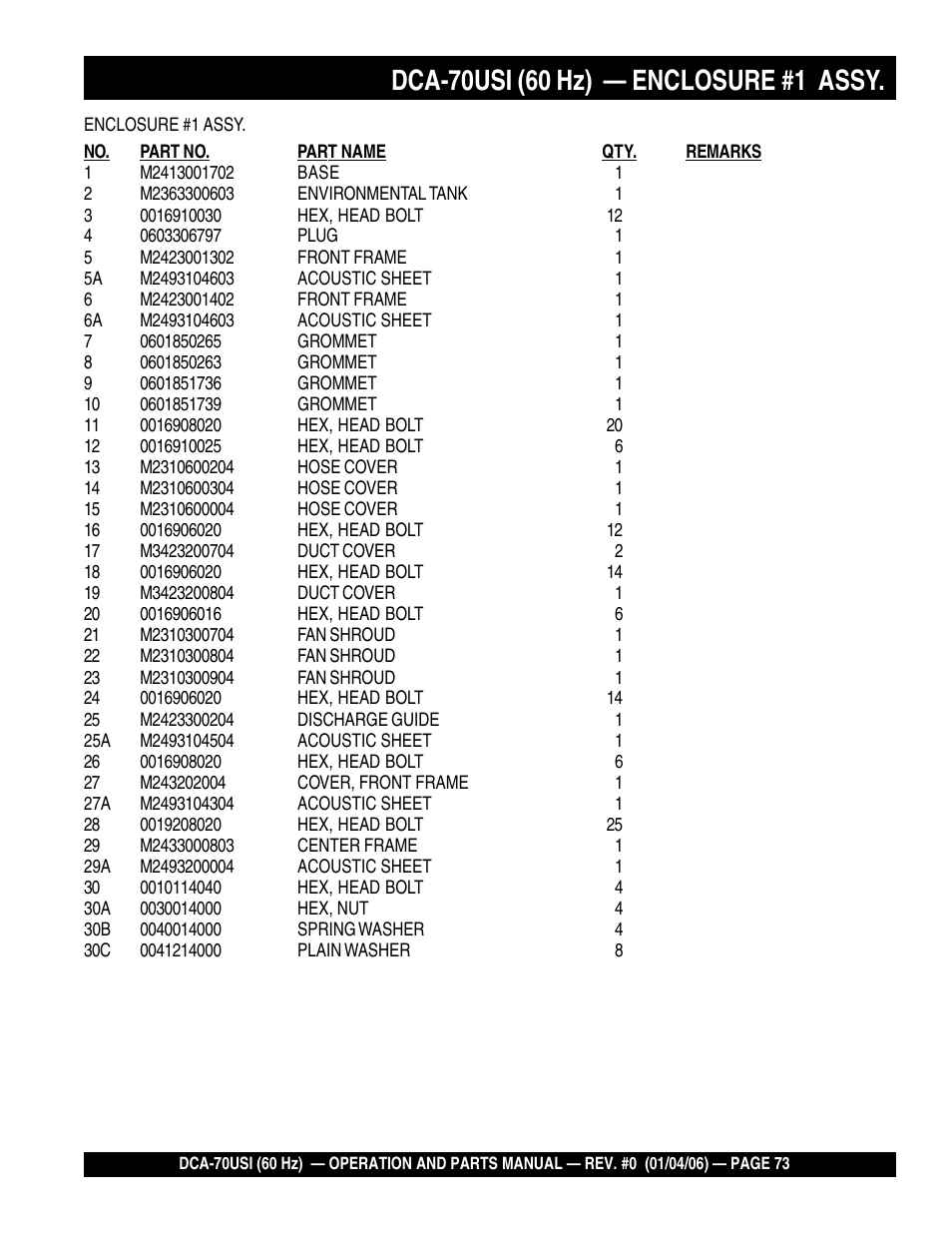 Multiquip DCA70USI User Manual | Page 73 / 84