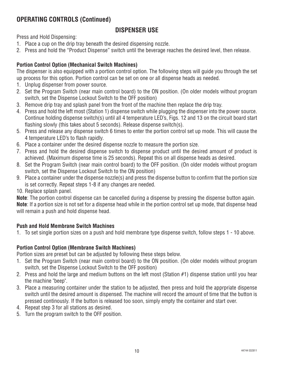 Bunn JDF-2S User Manual | Page 10 / 28