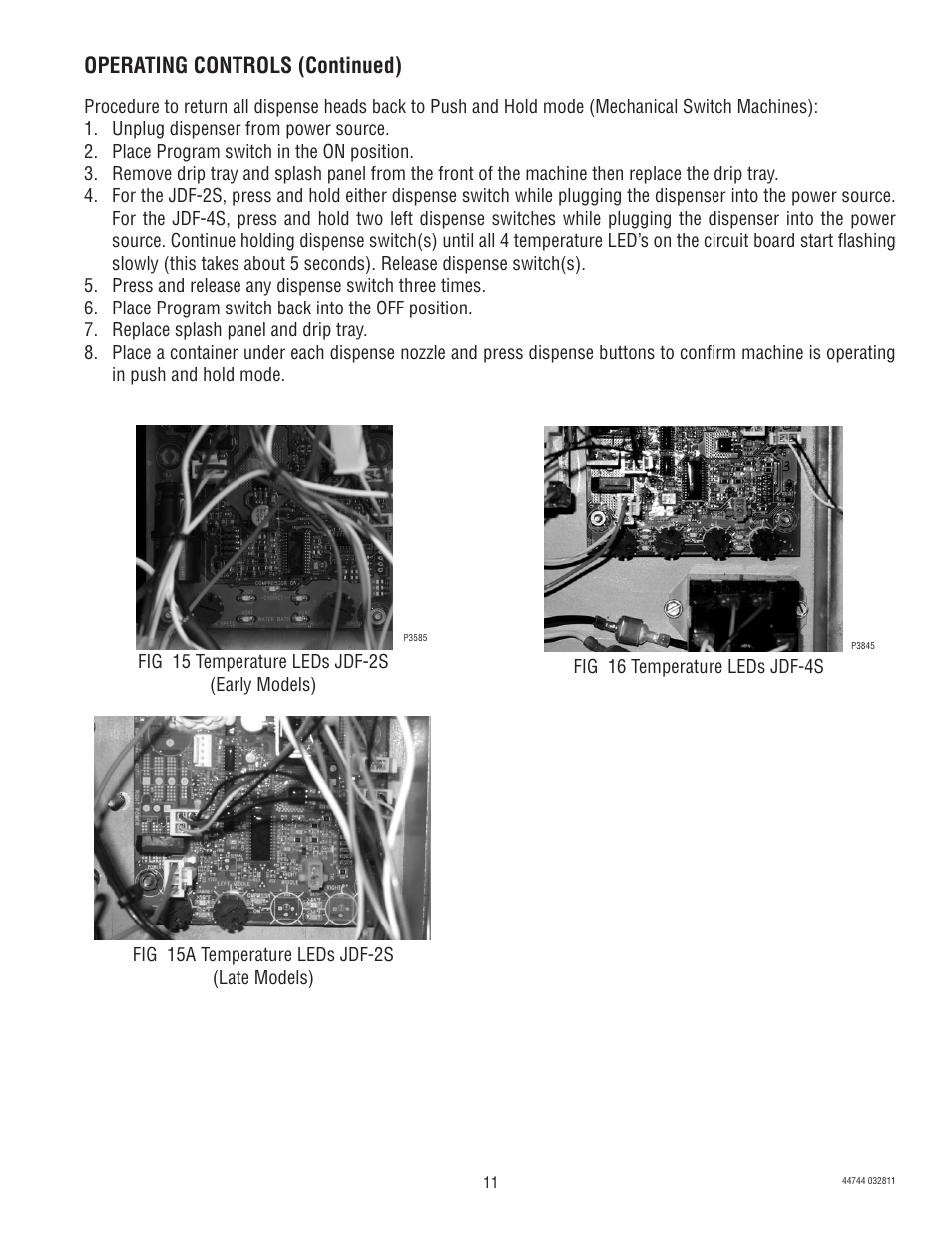 Operating controls (continued) | Bunn JDF-2S User Manual | Page 11 / 28