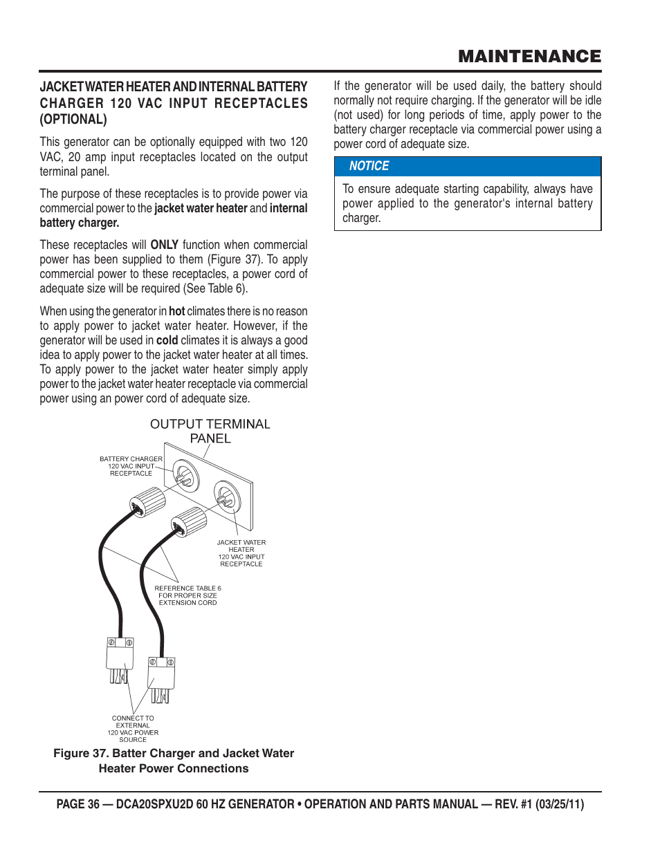 Maintenance | Multiquip DCA20SPXU2D User Manual | Page 36 / 74