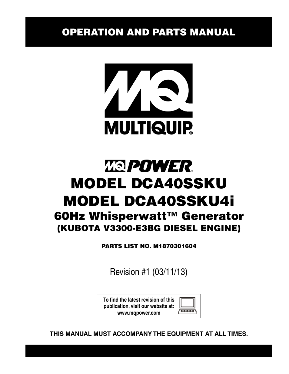 Multiquip DCA40SSKU_KU4i User Manual | 78 pages