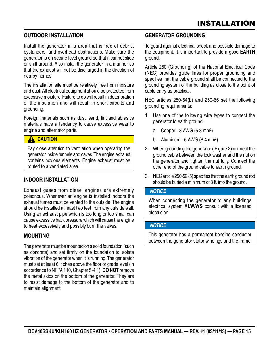 Installation | Multiquip DCA40SSKU_KU4i User Manual | Page 15 / 78