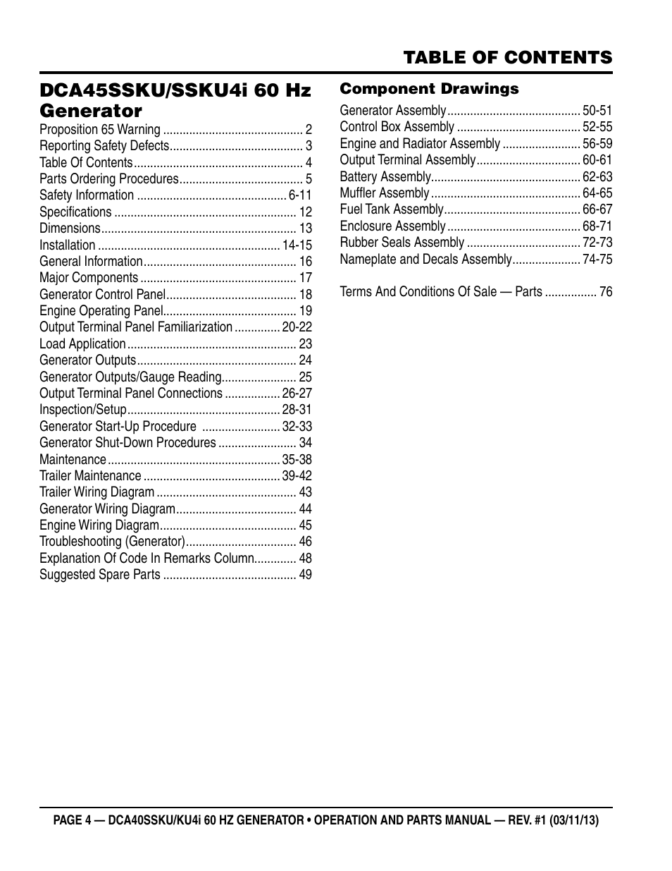Multiquip DCA40SSKU_KU4i User Manual | Page 4 / 78