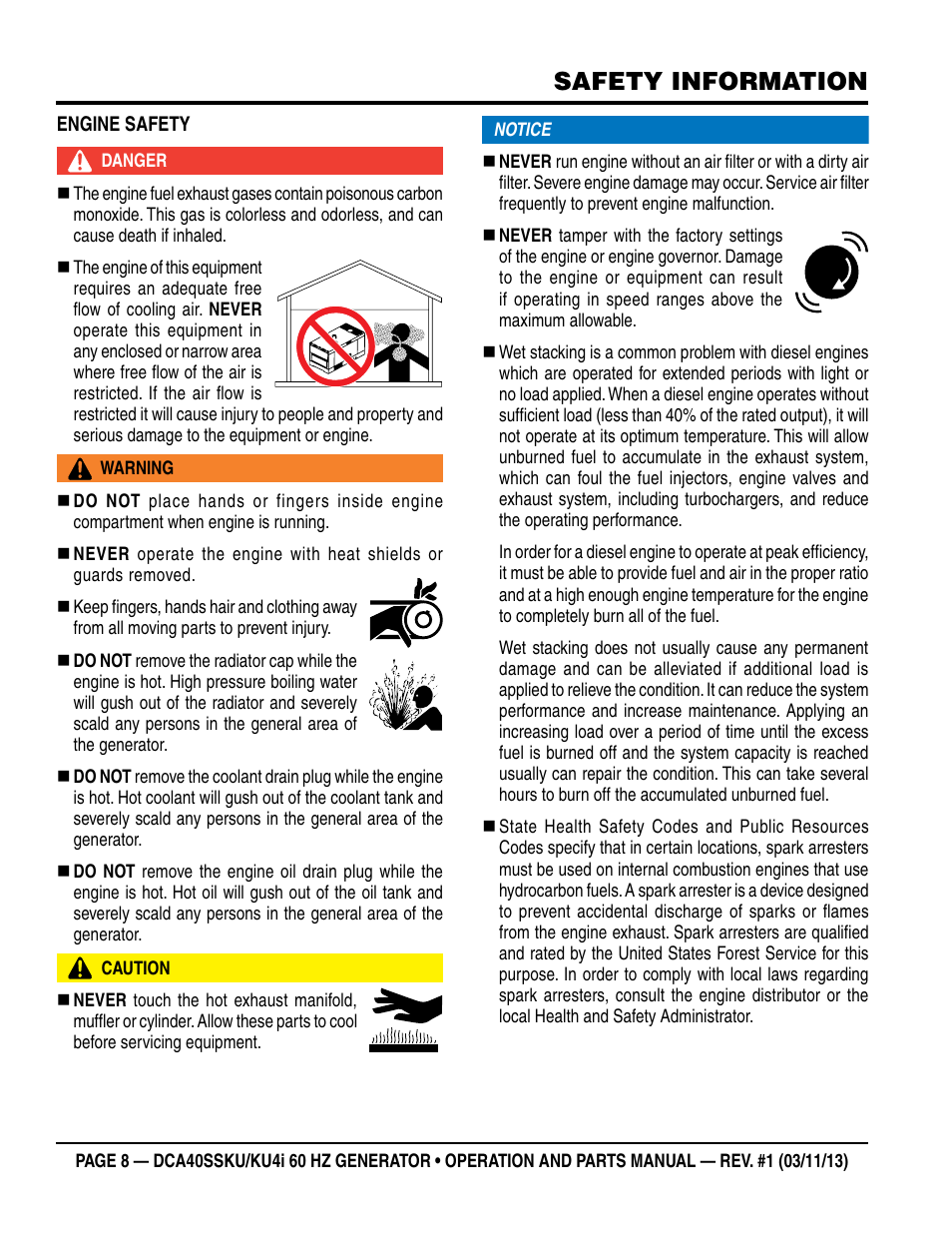 Safety information | Multiquip DCA40SSKU_KU4i User Manual | Page 8 / 78