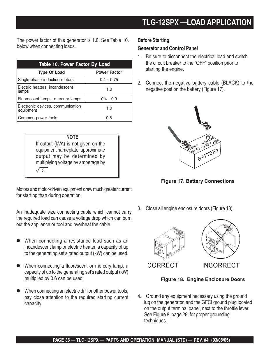 Tlg-12spx —load application | Multiquip TLG12SPX User Manual | Page 36 / 126