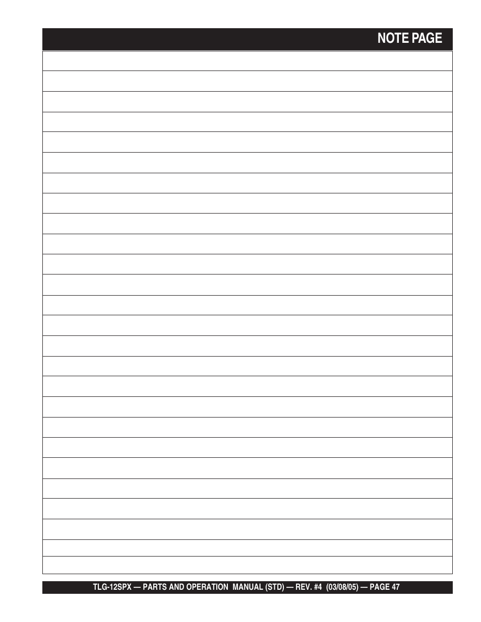Multiquip TLG12SPX User Manual | Page 47 / 126