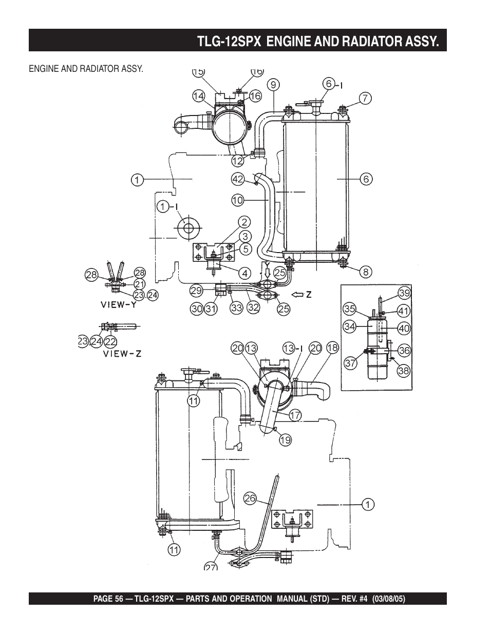 Tlg-12spx engine and radiator assy | Multiquip TLG12SPX User Manual | Page 56 / 126
