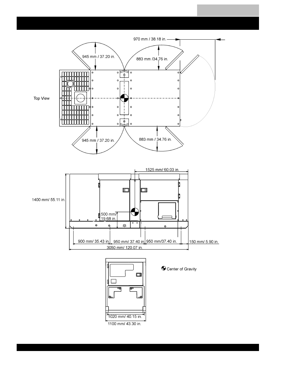 Dimensions, Dca-100ssju — dimensions (top, side and front) | Multiquip DCA100SSJU User Manual | Page 26 / 92