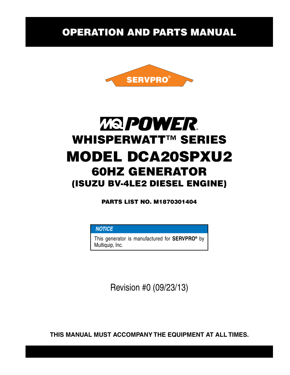 Multiquip DCA20SPXU2 User Manual | 102 pages