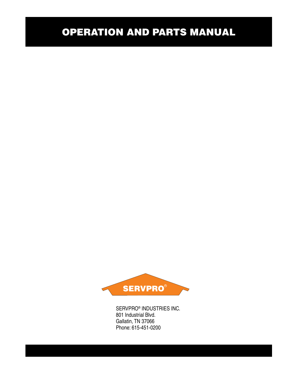 Operation and parts manual, Servpro | Multiquip DCA20SPXU2 User Manual | Page 102 / 102