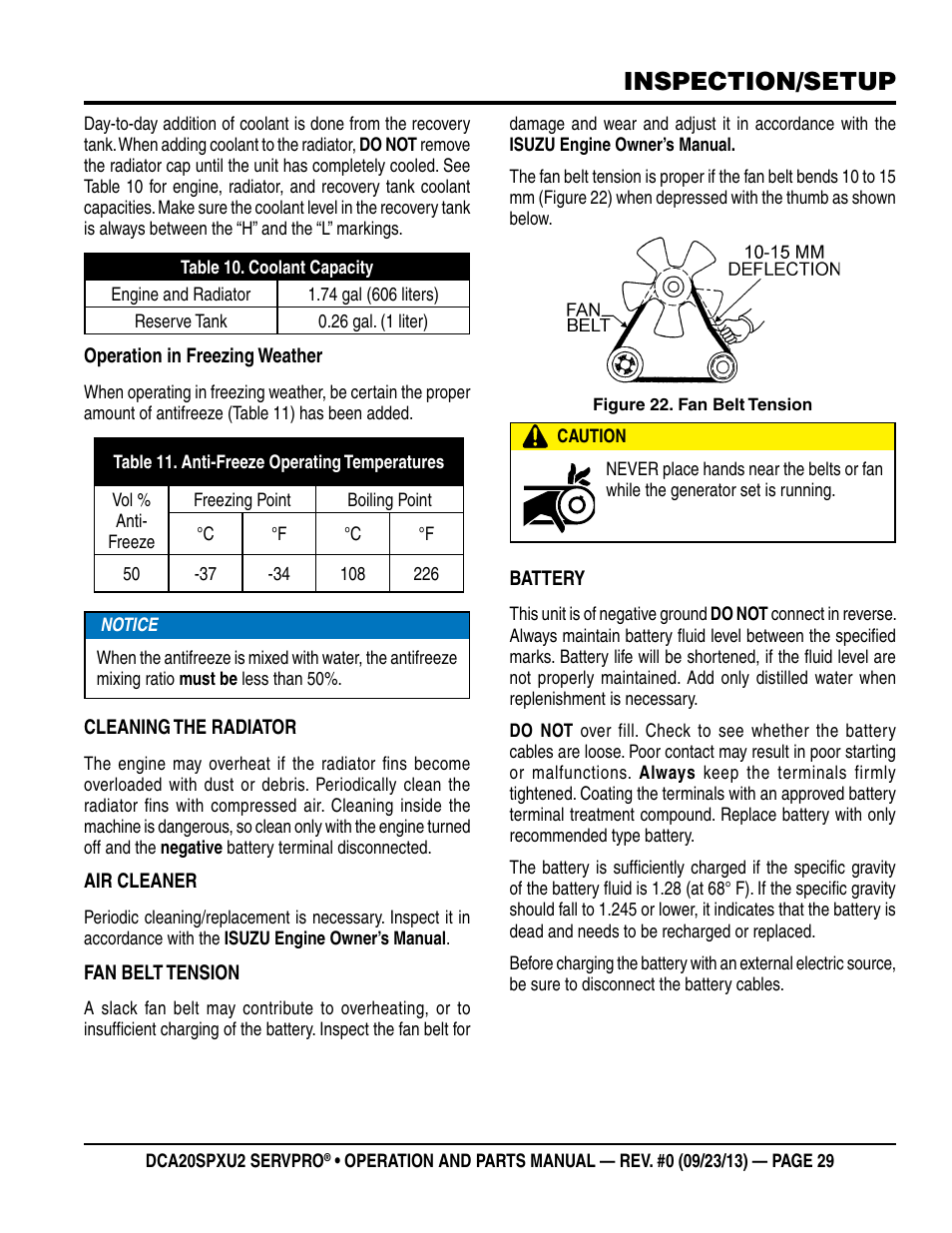 Inspection/setup | Multiquip DCA20SPXU2 User Manual | Page 29 / 102