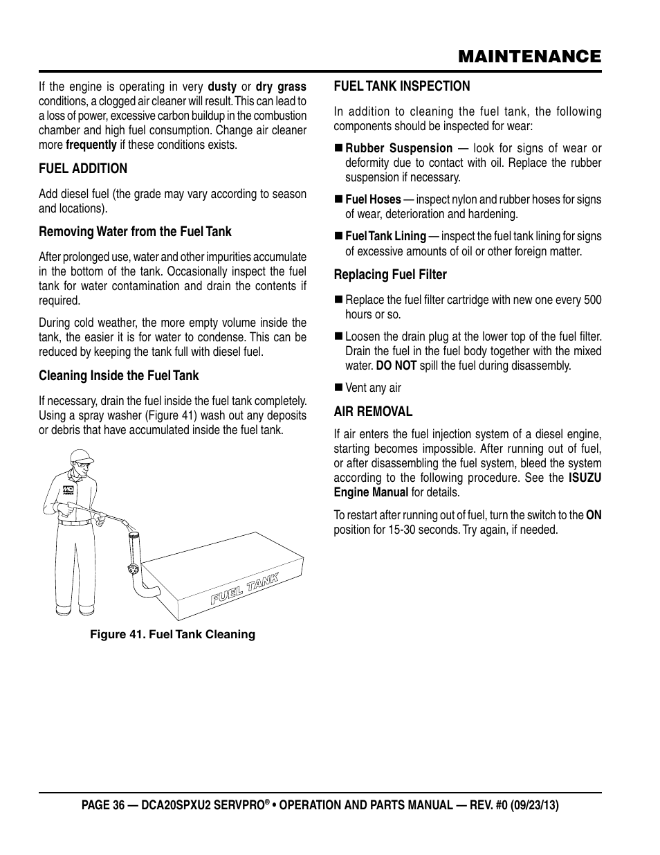 Maintenance | Multiquip DCA20SPXU2 User Manual | Page 36 / 102