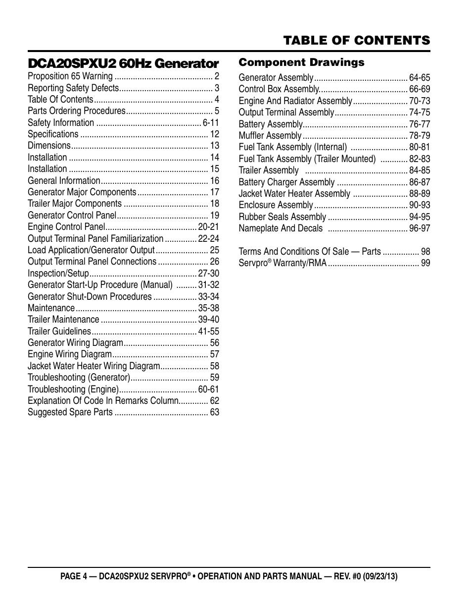 Multiquip DCA20SPXU2 User Manual | Page 4 / 102