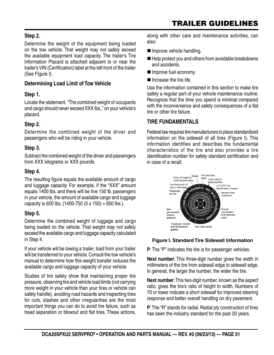 Trailer guidelines | Multiquip DCA20SPXU2 User Manual | Page 51 / 102