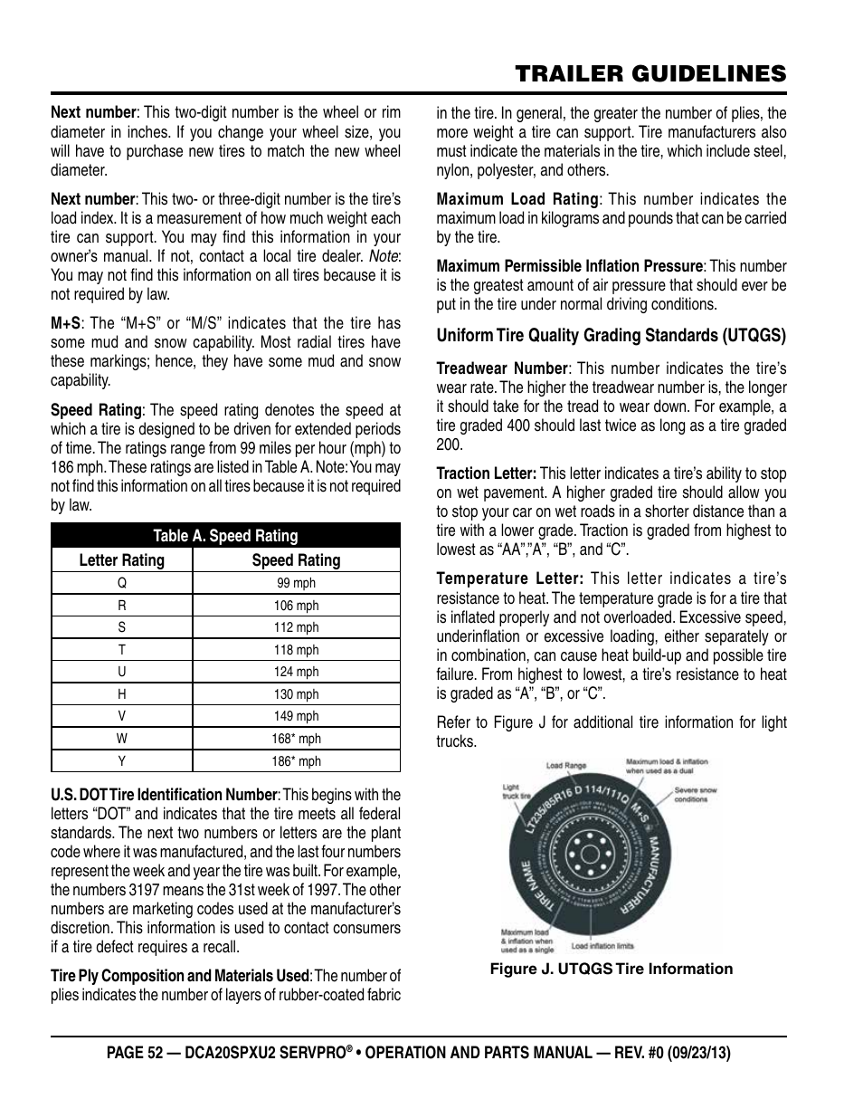 Trailer guidelines | Multiquip DCA20SPXU2 User Manual | Page 52 / 102