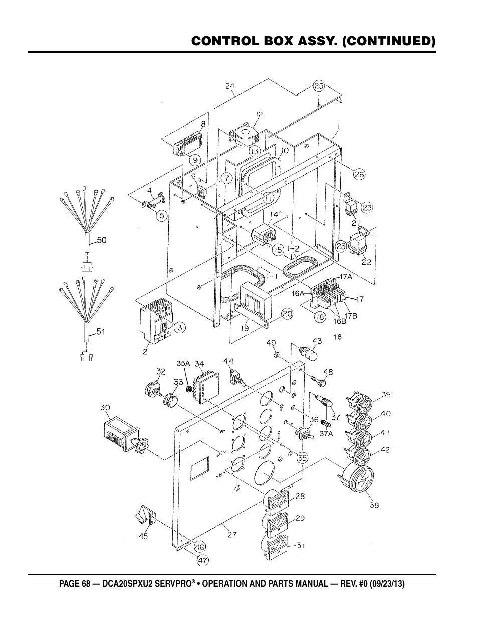Control box assy. (continued) | Multiquip DCA20SPXU2 User Manual | Page 68 / 102