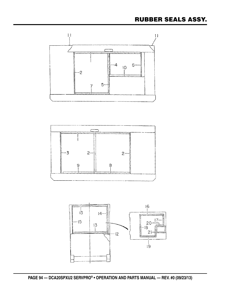 Rubber seals assy | Multiquip DCA20SPXU2 User Manual | Page 94 / 102
