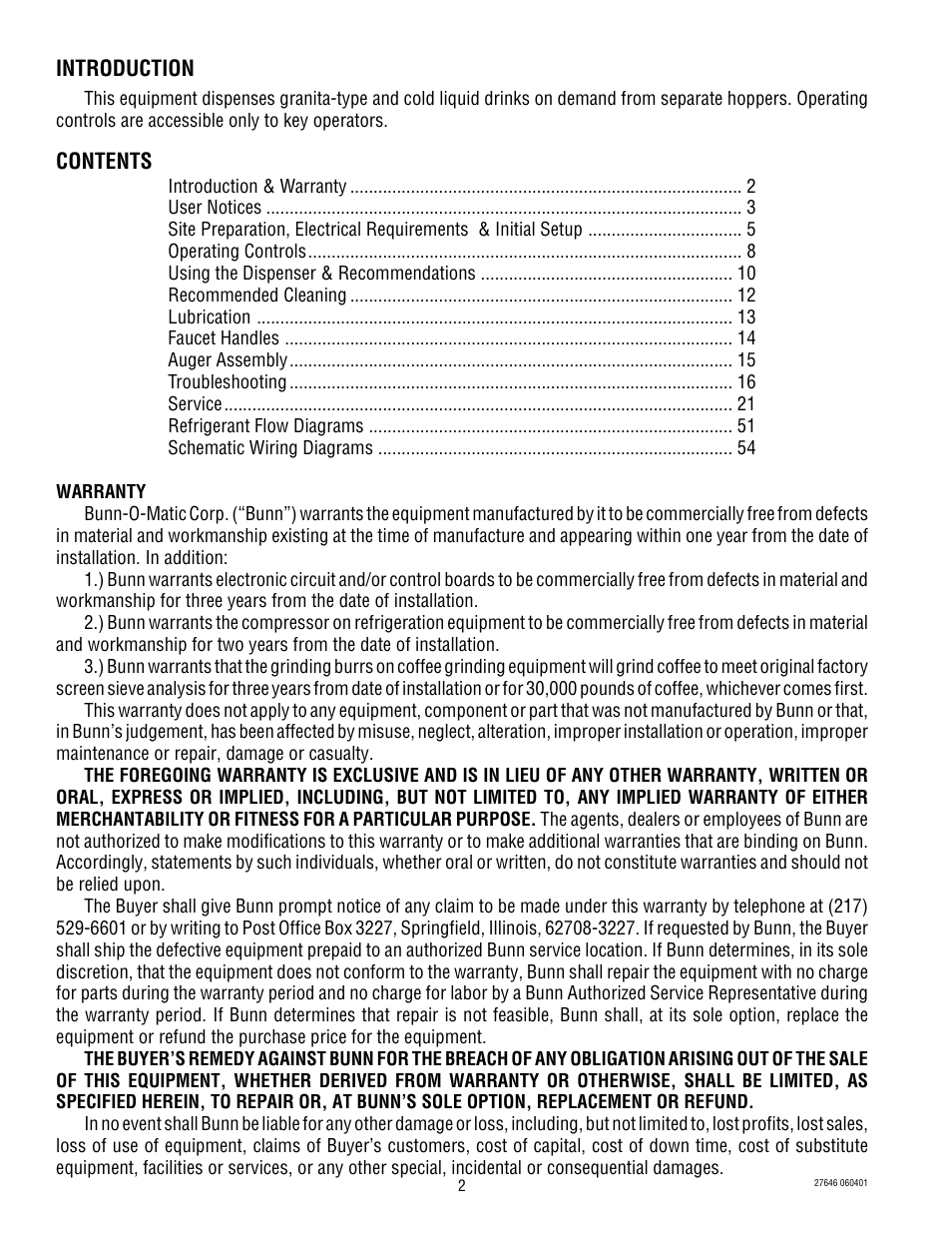 Bunn CDS-3 User Manual | Page 2 / 60