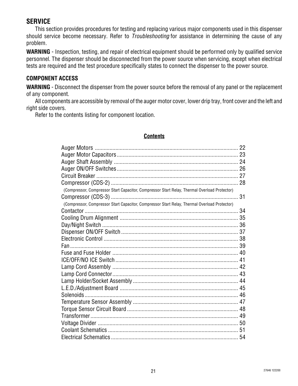 Service | Bunn CDS-3 User Manual | Page 21 / 60