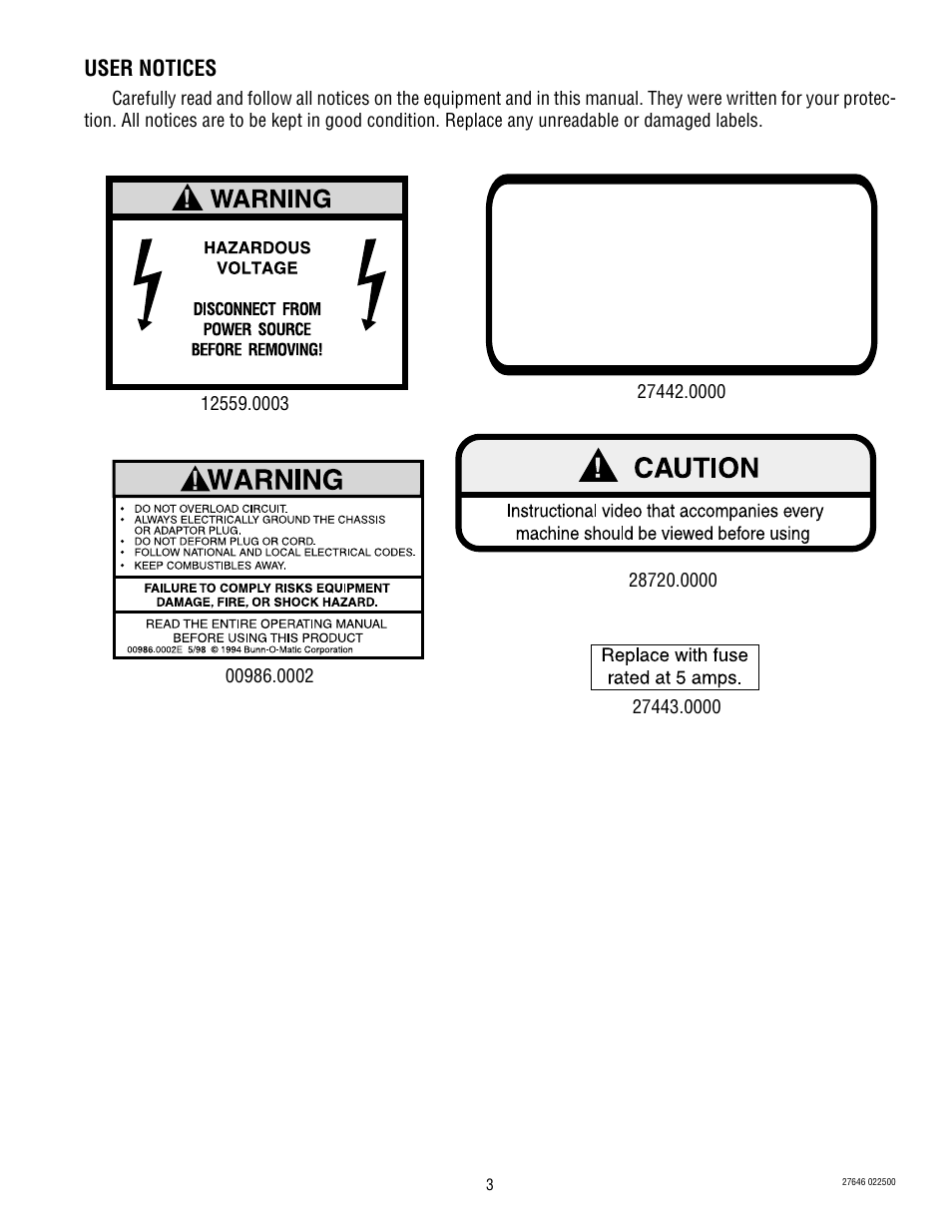 Bunn CDS-3 User Manual | Page 3 / 60