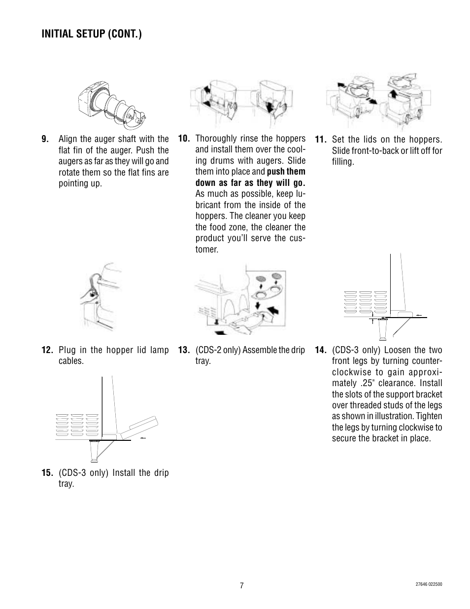 Initial setup (cont.) | Bunn CDS-3 User Manual | Page 7 / 60