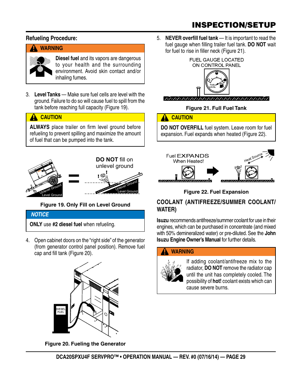 Inspection/setup | Multiquip DCA20SPXU4F User Manual | Page 29 / 104