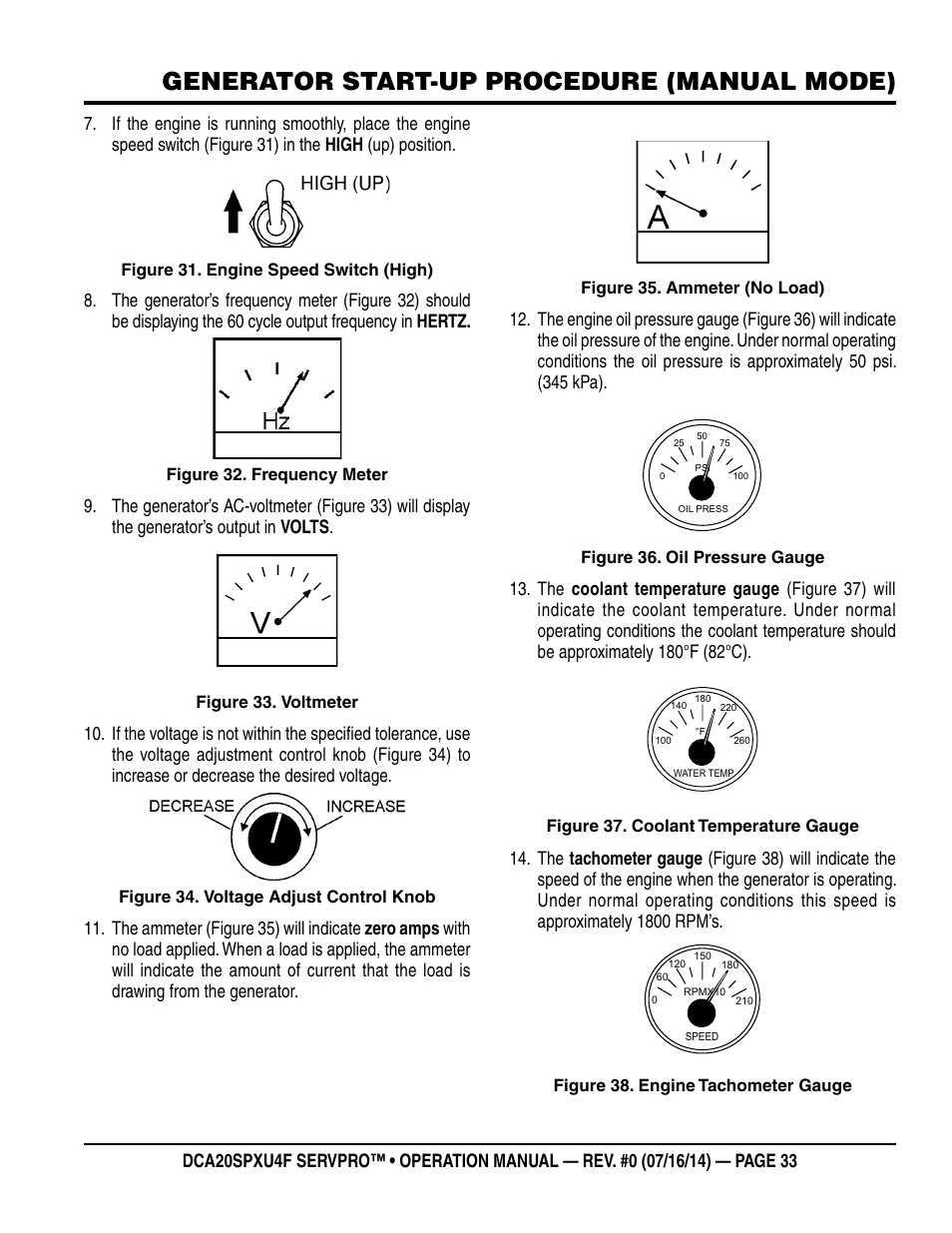 Generator start-up procedure (manual mode) | Multiquip DCA20SPXU4F User Manual | Page 33 / 104