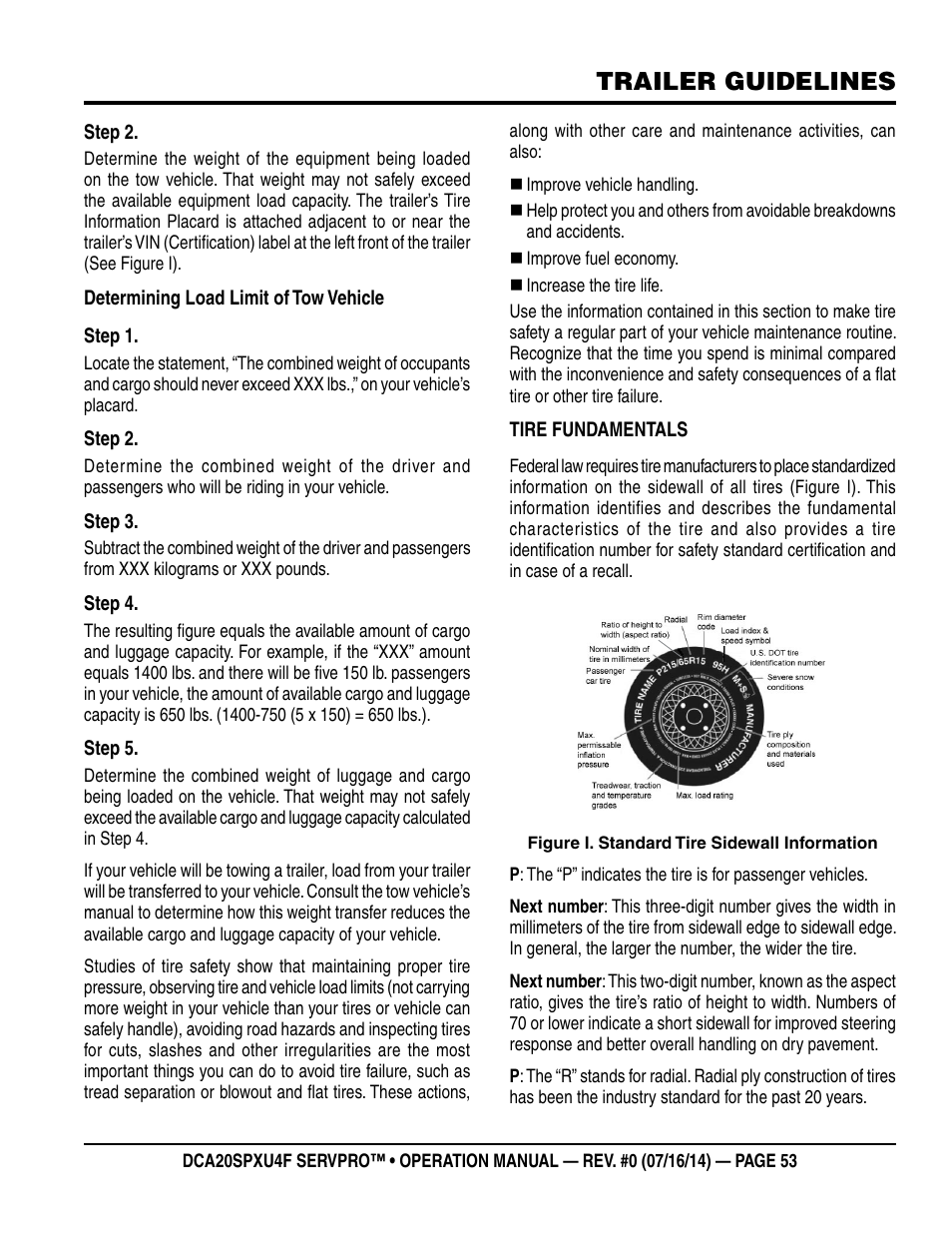 Trailer guidelines | Multiquip DCA20SPXU4F User Manual | Page 53 / 104