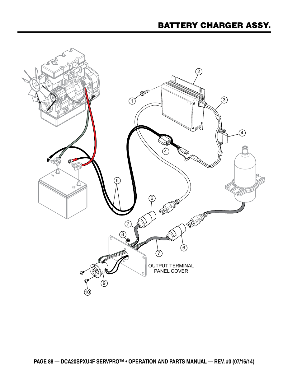 Battery charger assy | Multiquip DCA20SPXU4F User Manual | Page 88 / 104