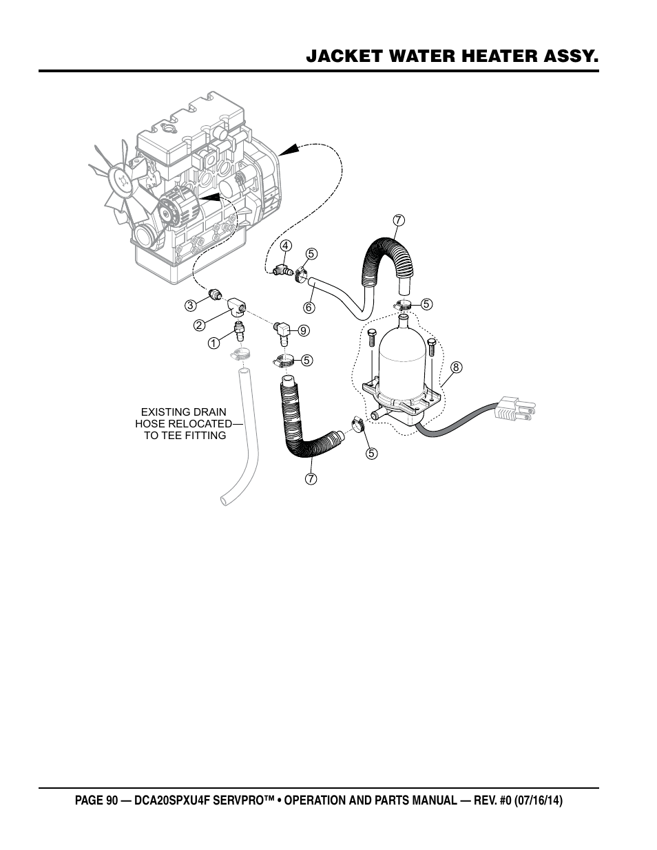 Jacket water heater assy | Multiquip DCA20SPXU4F User Manual | Page 90 / 104