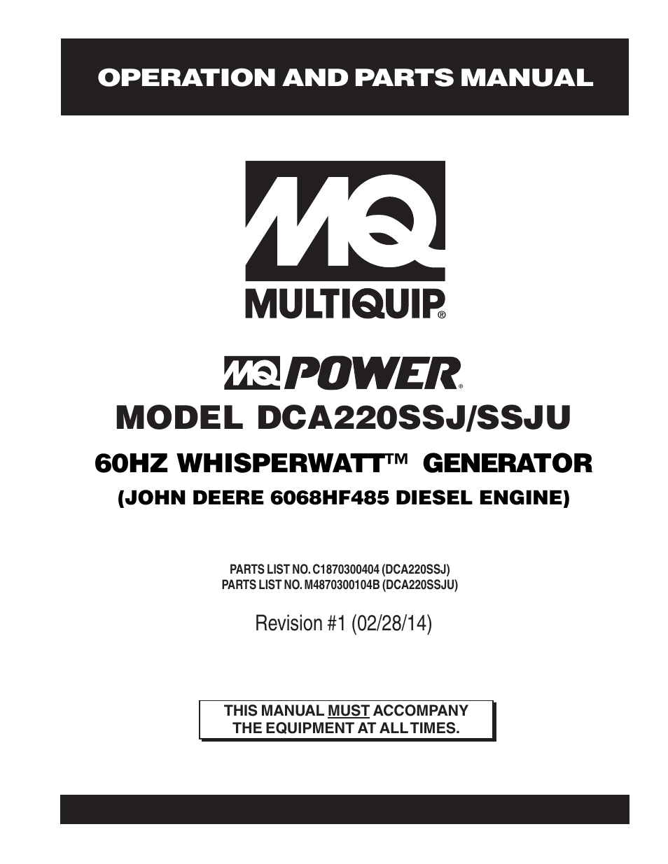 Multiquip DCA220SSJ_SSJU User Manual | 114 pages